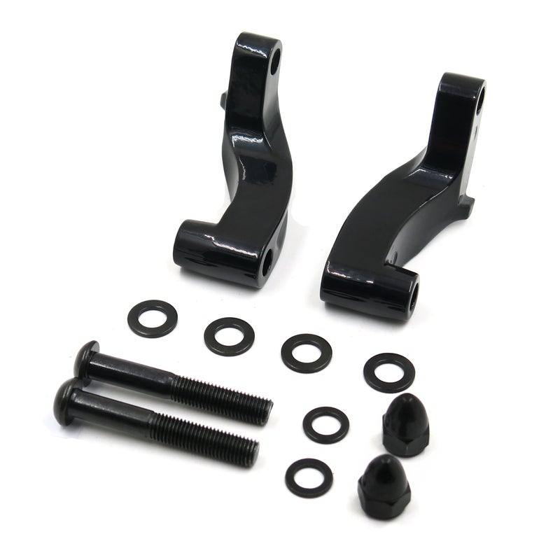 SMT-MOTO SMT- Black Aluminum Alloy Mirrors Mount Adapter Compatible With H-D Fat Bob Softail Dyna Cvo Softail Low Rider Motorcycle [P/N: MT387-BK] [B00RNIVMYK] - Image 4